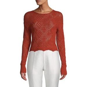 Ronny Kobo Avia Crochet Cropped Knit Top